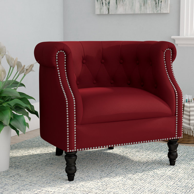 Three Posts™ Huntingdon Upholstered Chesterfield Chair & Reviews Wayfair